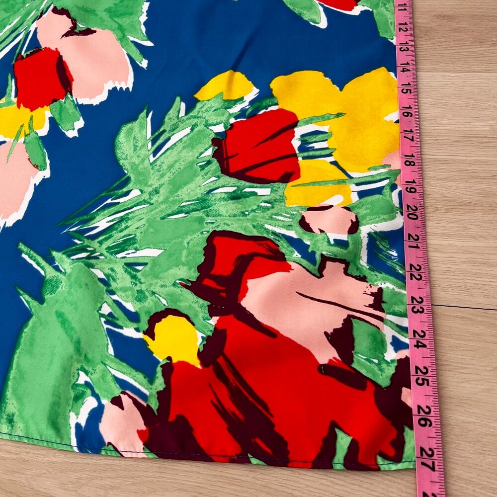 Vintage 80s Colorful Picasso-Inspired Floral Print Square Head or Neck Scarf - Picture 9 of 14